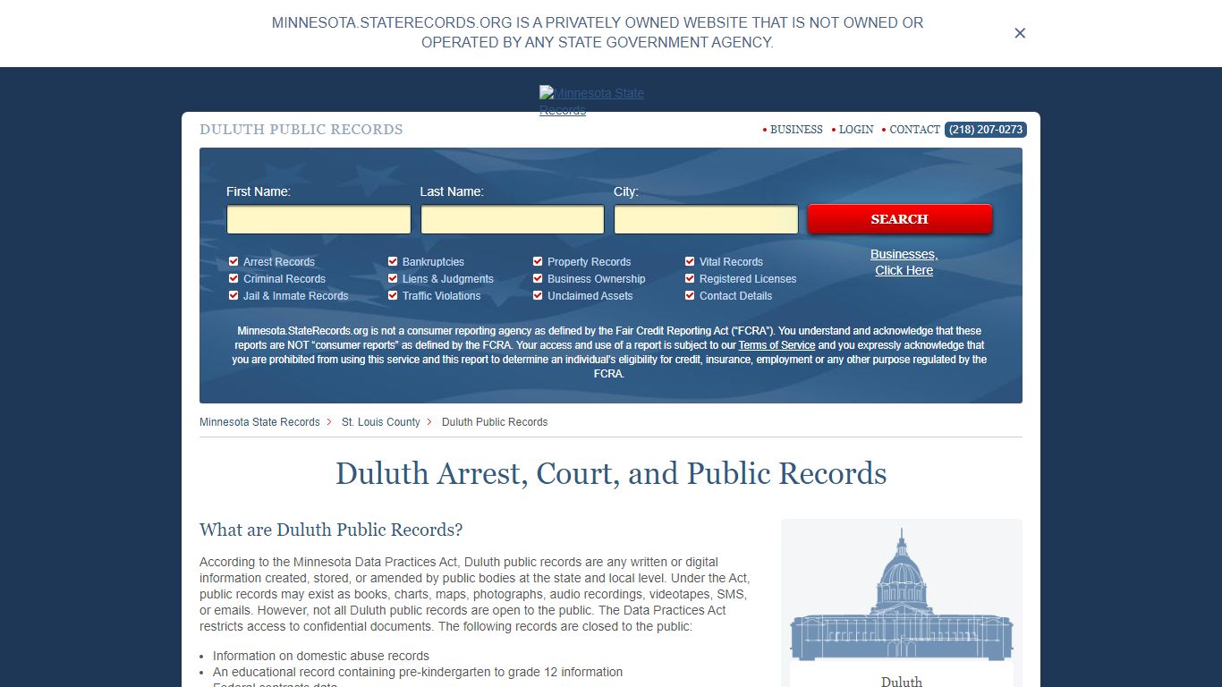 Duluth Arrest and Public Records | Minnesota.StateRecords.org